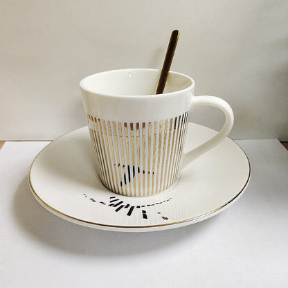 Keramische Koffietas met Spiegelstructuur voor Moderne Tafelpresentatie