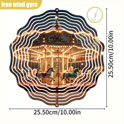 3D Roterende Carrousel Windspinner met Haak