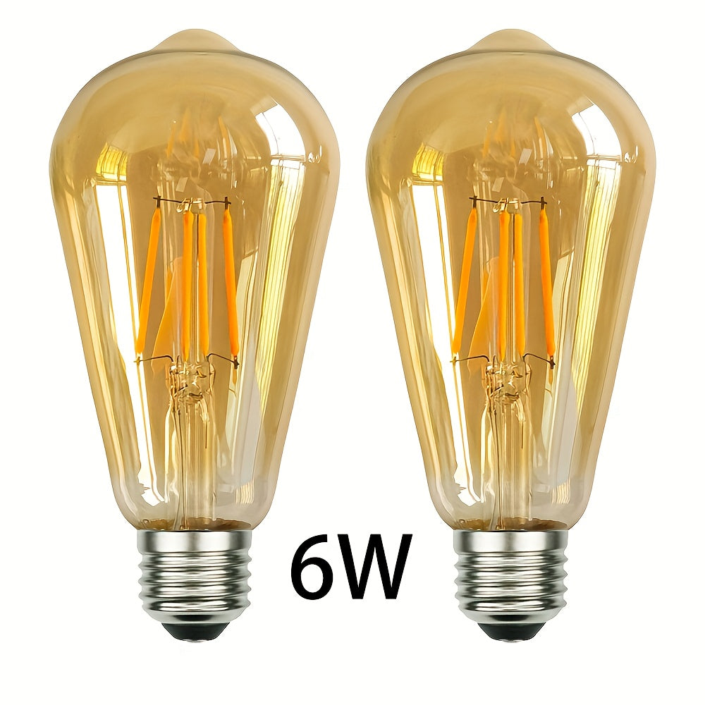 AmberGlow LED-buizen – Set van 2 Vintage Decorlampen