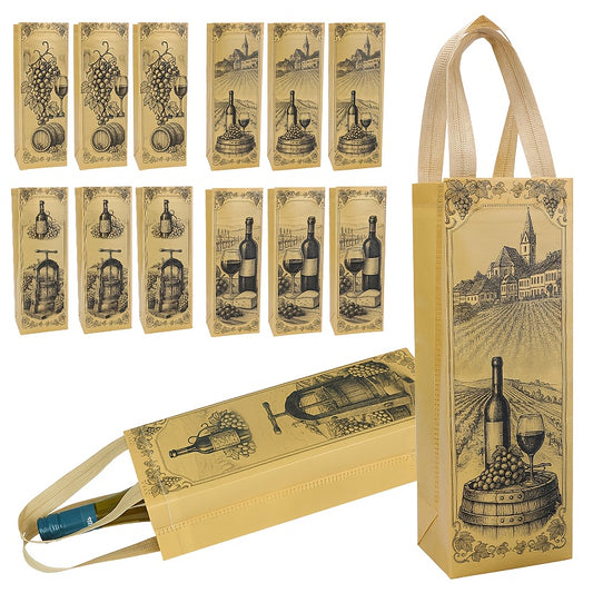 Wijn Cadeautassen met Karakter – 12 Stuks voor Feest & Presentatie
