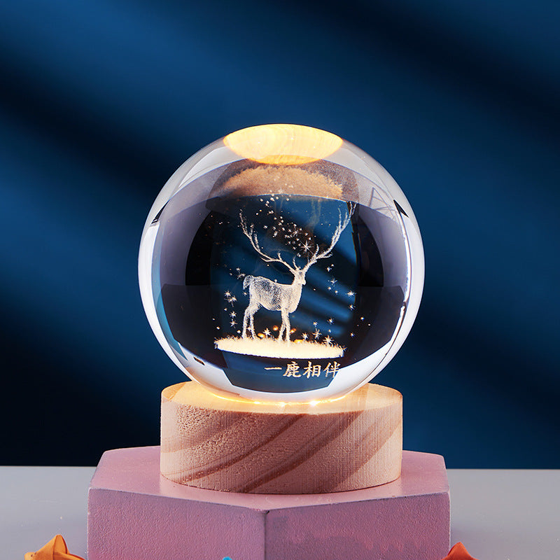 3d led nachtlamp met kristallen ontwerp