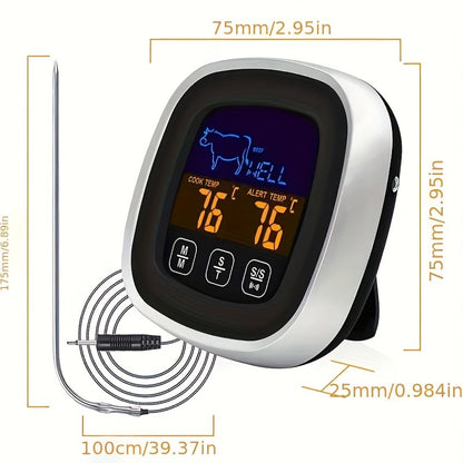 Digitale vleesthermometer met 2 probes en touchscreen