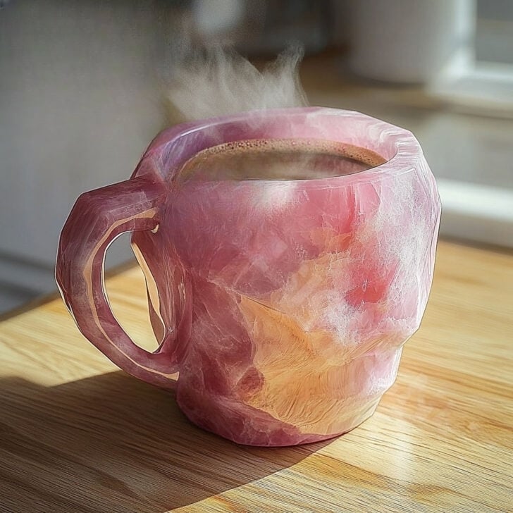 Kristallen Drinkmok Met Imitatie Mineraalstructuur En Extra Zachte Dagelijkse Warmtebeleving