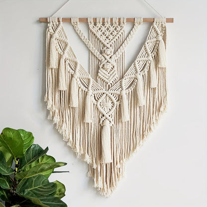 Macramé Wanddecoratie Met Handgeknoopte Structuur Voor Warme Natuurlijke Sfeer