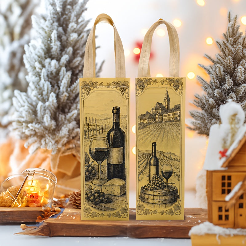 Wijn Cadeautassen met Karakter – 12 Stuks voor Feest & Presentatie