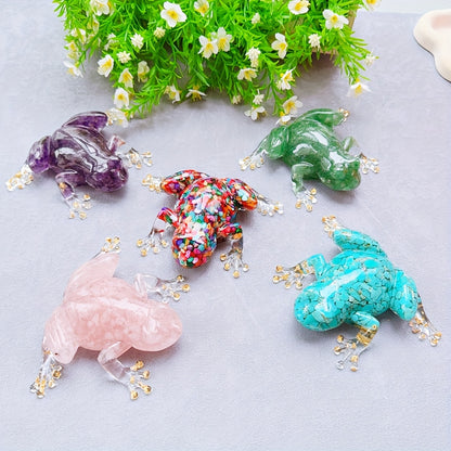 Kristallijm kikker – handgemaakt decoratief beeldje van massief kristal voor interieur en gifting