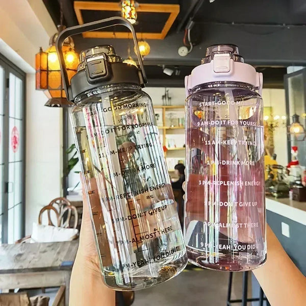 Motivatie Waterfles Met Tijdmarkeringen En Drinkriet Voor Dagelijks Gebruik