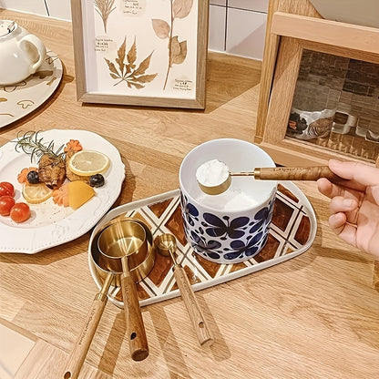 Meten met Klasse – 8-Delige Maatset van RVS & Acaciahout