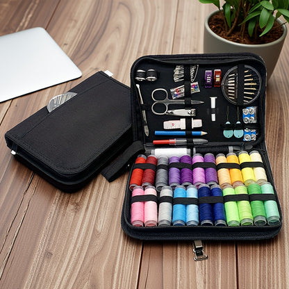 100-delige Naaikit met Accessoires – Compacte Reparatieset met 24 Draadkleuren en Noodgereedschap