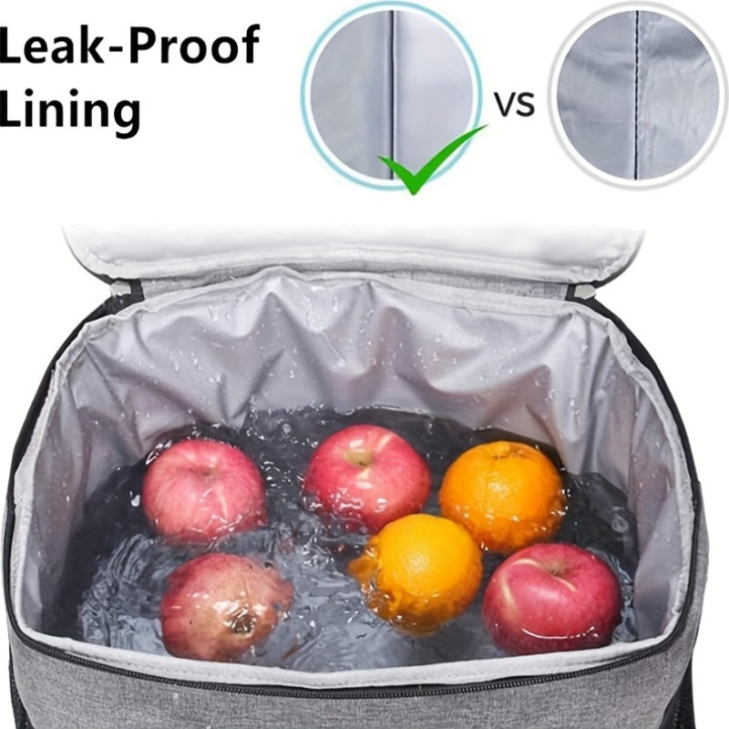 Geïsoleerde Lunchtas met Dubbellaagse Indeling – Wilgenbladrood Ontwerp