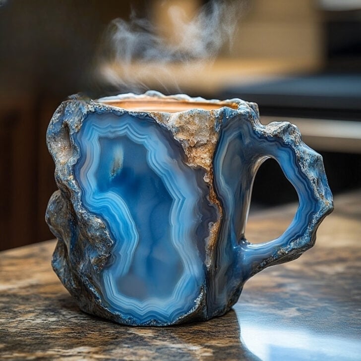 Kristallen Drinkmok Met Imitatie Mineraalstructuur En Extra Zachte Dagelijkse Warmtebeleving