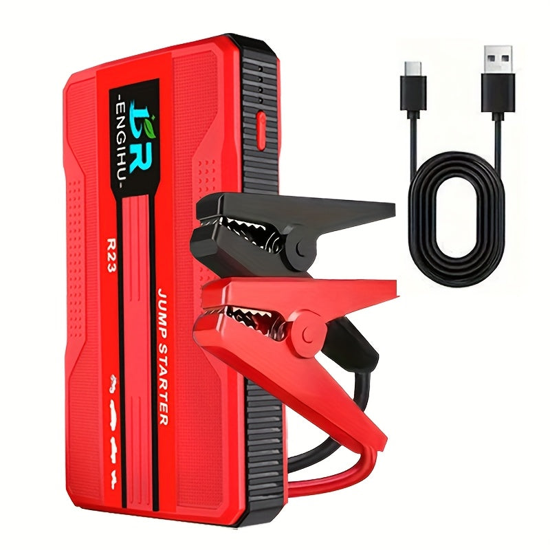 Draagbare Auto Startkabel – 12V Starthulp met LED Zaklamp, SOS Licht & USB-C Powerbank