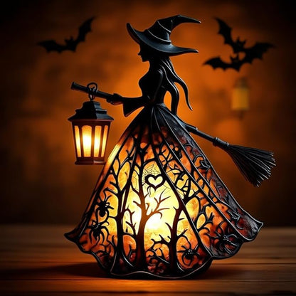 Halloween Lantaarn Met Sfeervol Licht En Decoratieve Vorm