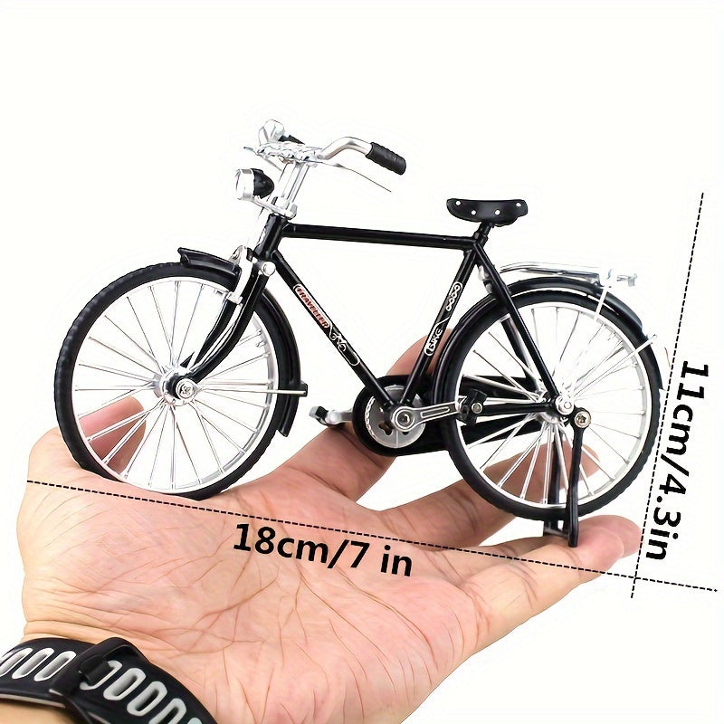 Miniatuur vintage fiets bouwset van aluminium