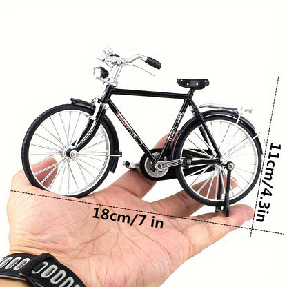 Miniatuur vintage fiets bouwset van aluminium