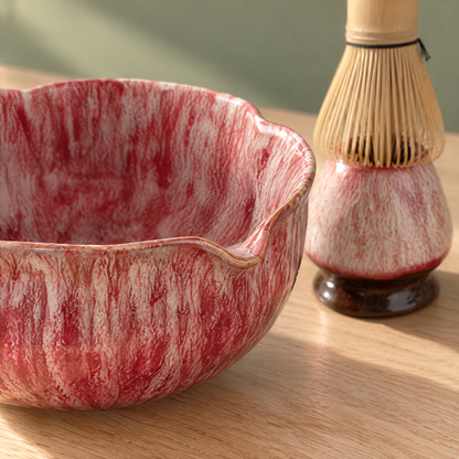 Complete Matcha Theeset Met Keramische Kom En Bamboe Accessoires