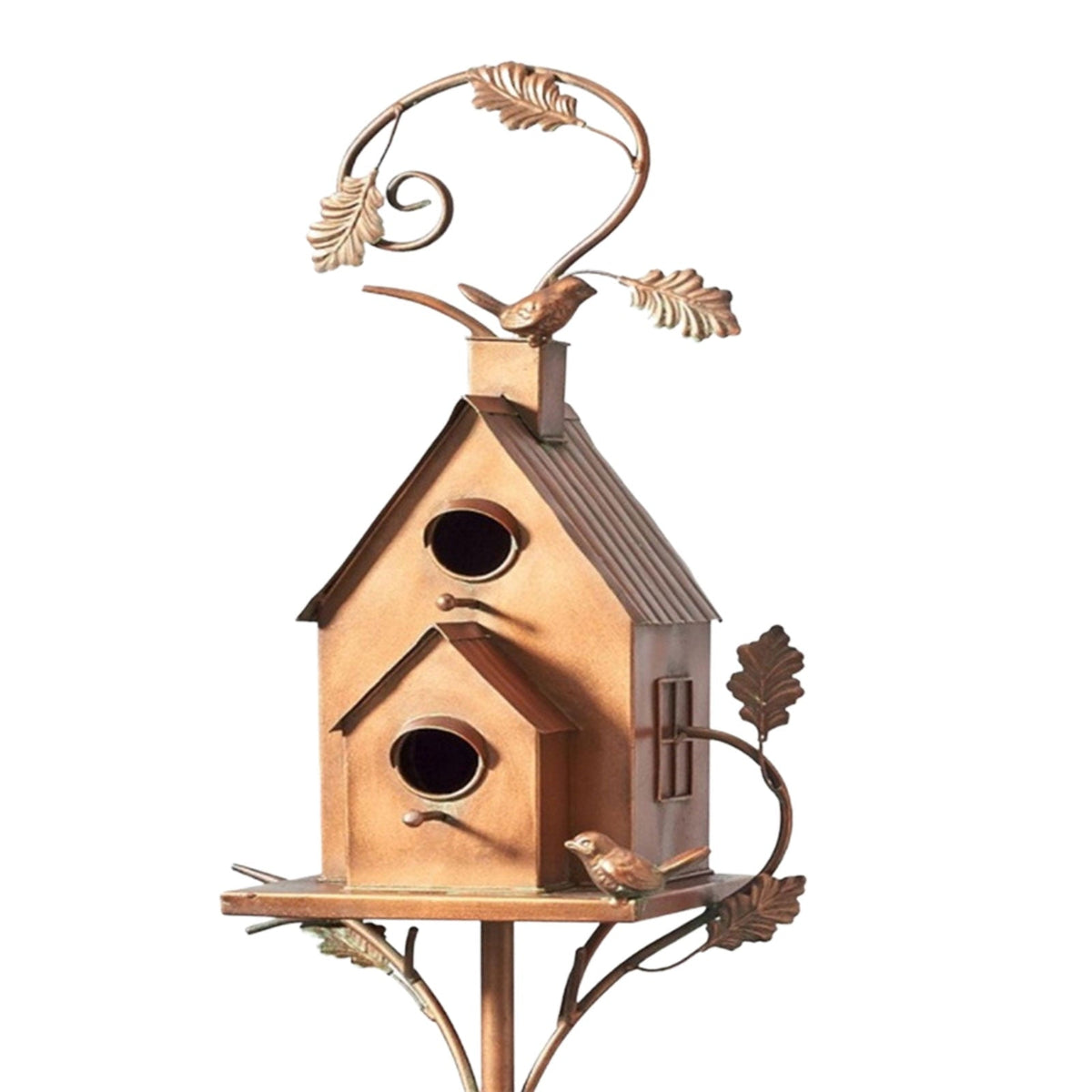 Metalen Vogelhuisje Met Artistiek Ontwerp En Stevige Tuinsteker