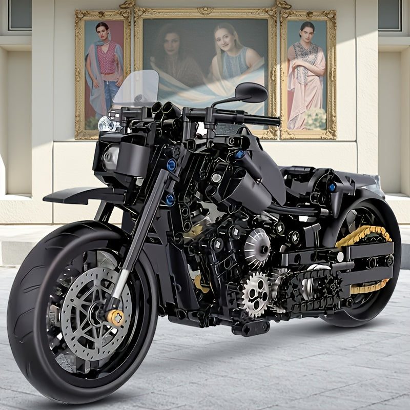 Retro Motorfiets Bouwset – 1000+ Stuks voor Volwassenen & Verzamelaars