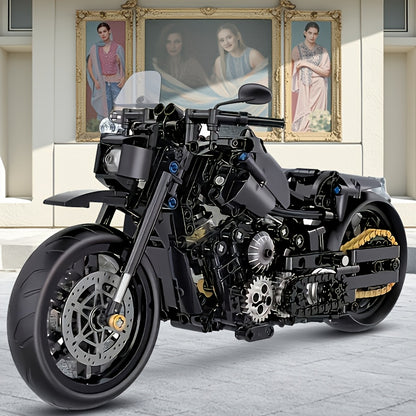 Retro Motorfiets Bouwset – 1000+ Stuks voor Volwassenen & Verzamelaars