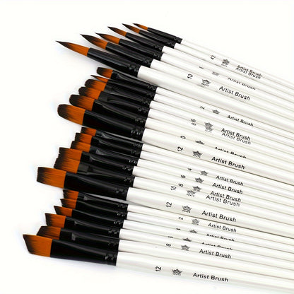 Professionele verfkwastenset – 38 stuks nylon penselen voor acryl, aquarel en olieverf