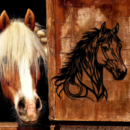 Metalen Paard Wanddecoratie – Stijlvol Kunstwerk voor Binnengebruik