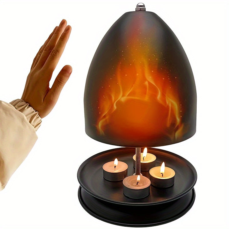 HeatDome Theelichtoven – Zwarte Tafelradiator met Handwarmer & Kaarsenhouder