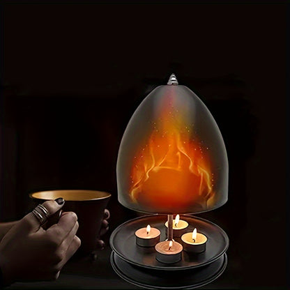 HeatDome Theelichtoven – Zwarte Tafelradiator met Handwarmer & Kaarsenhouder