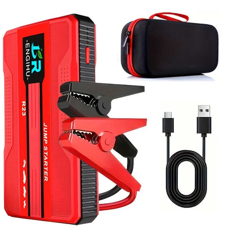 Draagbare Auto Startkabel – 12V Starthulp met LED Zaklamp, SOS Licht & USB-C Powerbank