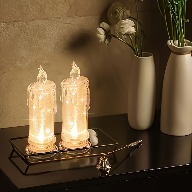 SunGlow LED Kaarsenset – 4 Vlamloze Acryl Fleskaarsen met Verstelbare Verlichting