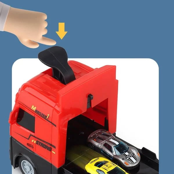 Speelgoed Vrachtwagen met Uitschuifbare Racebaan en 6 Auto's