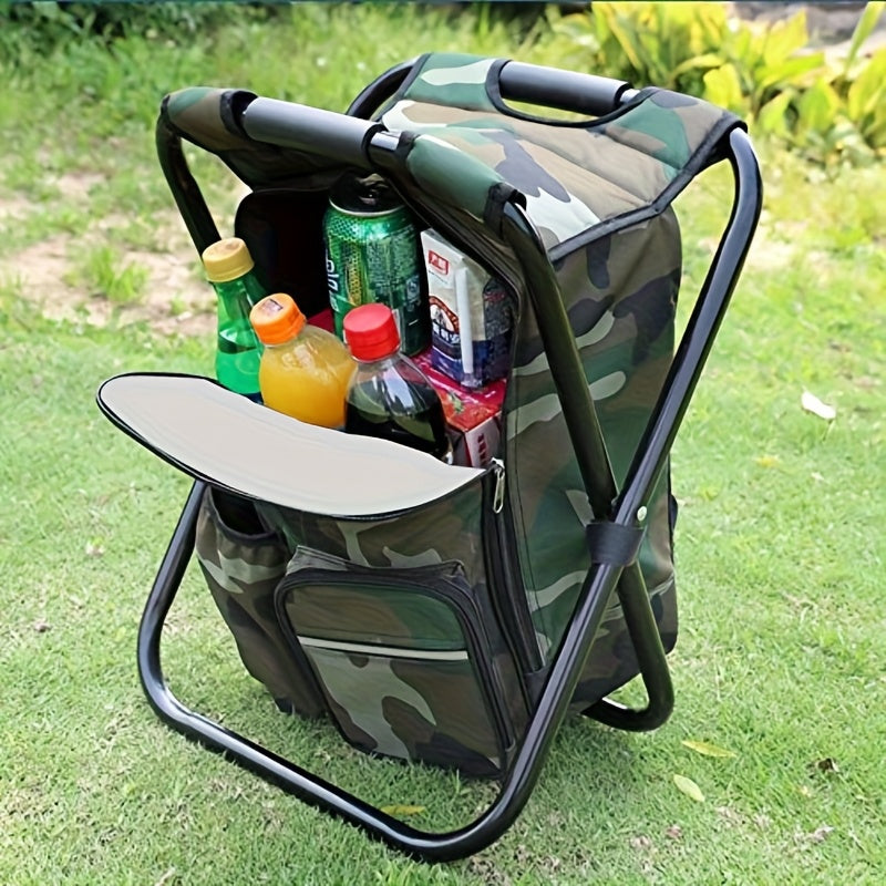 Opvouwbare Campingstoel met Koeltas – Rugzakmodel