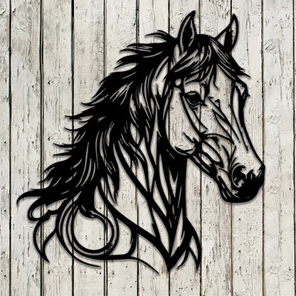 Metalen Paard Wanddecoratie – Stijlvol Kunstwerk voor Binnengebruik