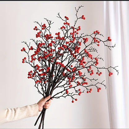 BerryGlow Bessenstelen – 4 Stuks Glanzende Kunsttakken voor Feestelijke Decoratie