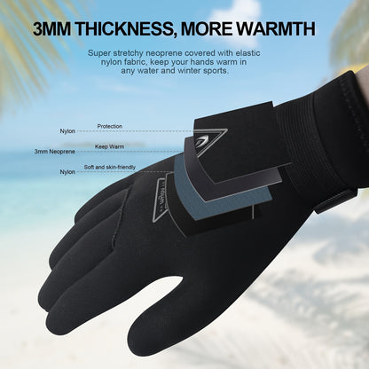 3mm Thermische en Slijtvaste Duikhandschoenen van Neopreen voor Wateractiviteiten