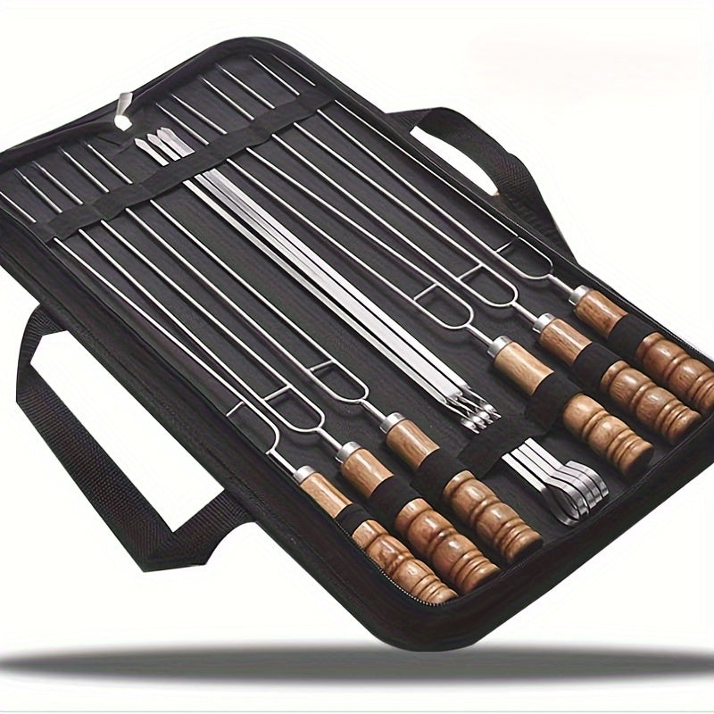 10 Stuks Herbruikbare Roestvrijstalen BBQ Spiezen – Voor Binnen & Buiten Grillen