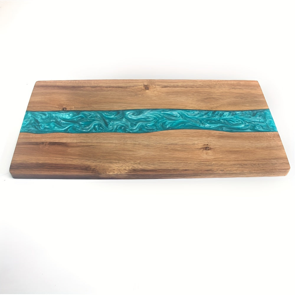 Houten Snijplank Met Resinaccent Voor Decoratieve En Functionele Keukenpresentatie