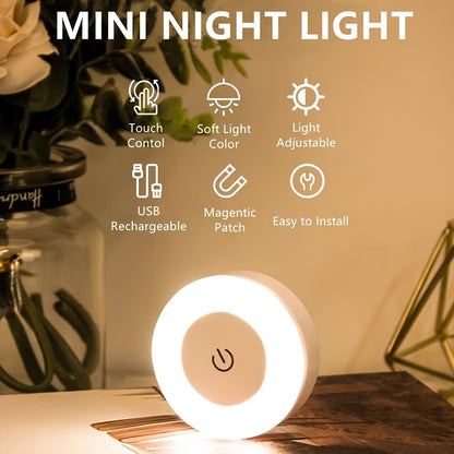 Touch LED Wandlamp – Warm/Natuurlijk Licht met USB-oplaadbare Batterij voor Sfeervolle Binnenruimtes