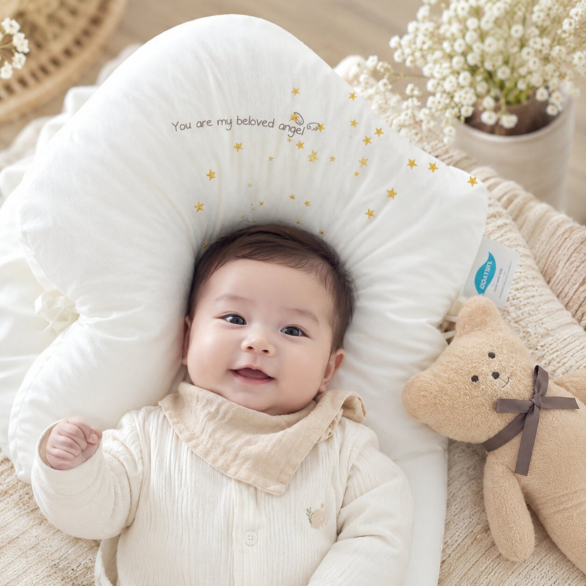 Baby Ondersteuningskussen met Verstelbare Zijkanten voor Comfortabele Ligmomenten