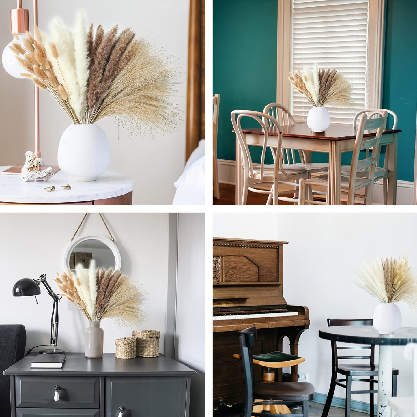 Gedroogd pampasgras boeket – 200 stuks konijnenstaartgras voor feestelijke tafeldecoratie en interieur