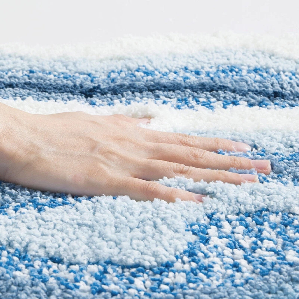 Antislip Badmat Met Kustmotief En Zachte Pluche Afwerking