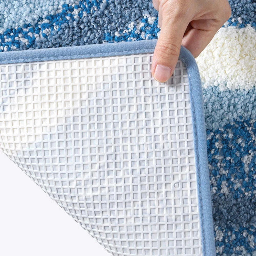 Antislip Badmat Met Kustmotief En Zachte Pluche Afwerking
