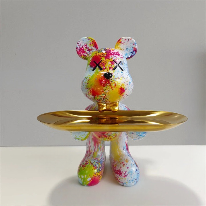 Decoratieve Berenbeeldhouder Met Opbergplateau