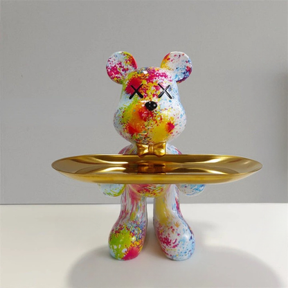 Decoratieve Berenbeeldhouder Met Opbergplateau