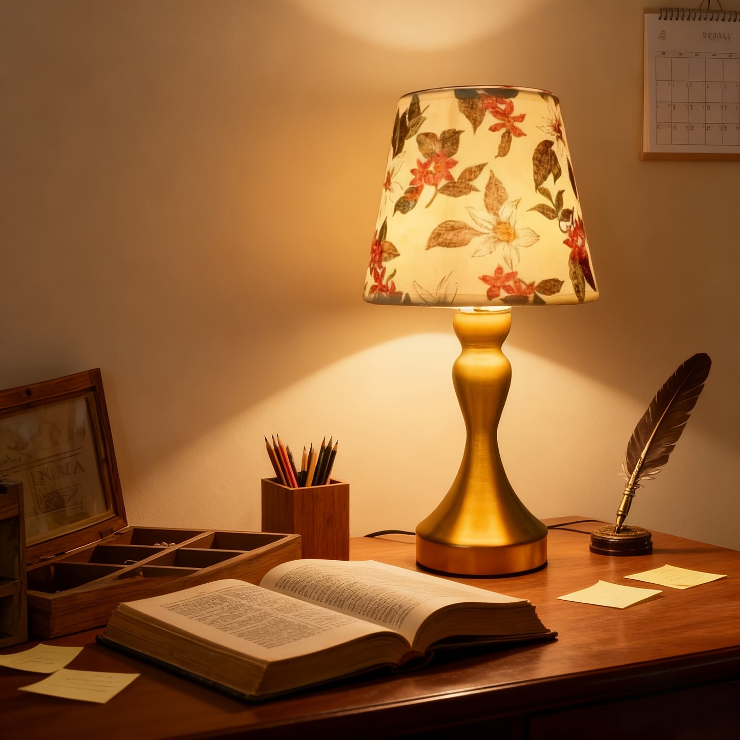 Retro Stoffen LED Tafellamp – USB-Gevoed met Dimbare 3-Kleuren Verlichting