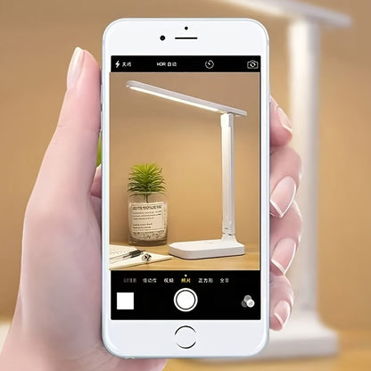 TouchLite Bureaulamp – Dimbaar LED Tafellicht met Oogbescherming en Telefoonstandaard