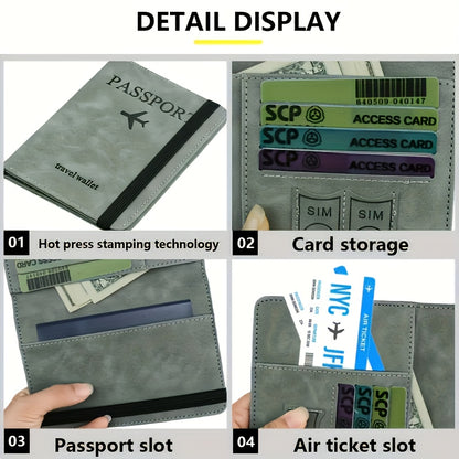 RFID‑Blokkerende Paspoort- en Reisportemonnee met Verstelbare Riem