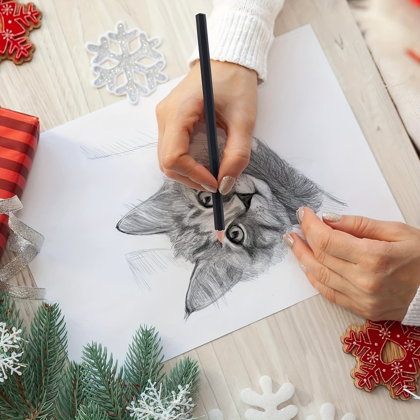 Professionele schetsset – 29/60-delig tekenpakket met grafiet, houtskool en blendingtools voor volwassen kunstenaars