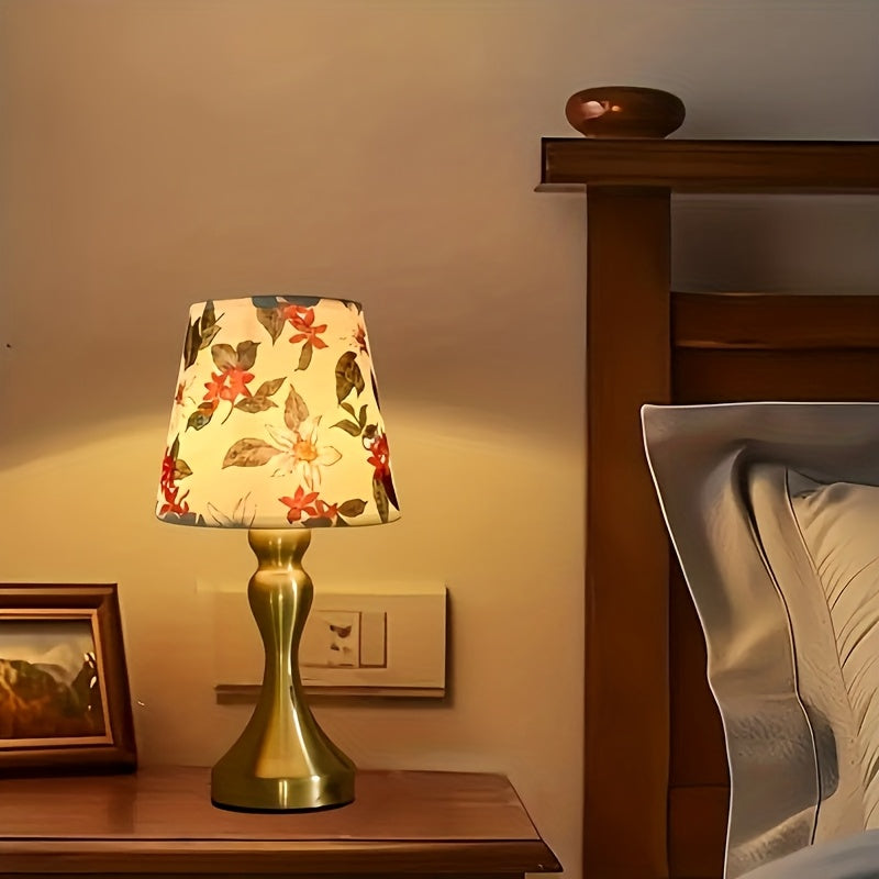 Retro Stoffen LED Tafellamp – USB-Gevoed met Dimbare 3-Kleuren Verlichting