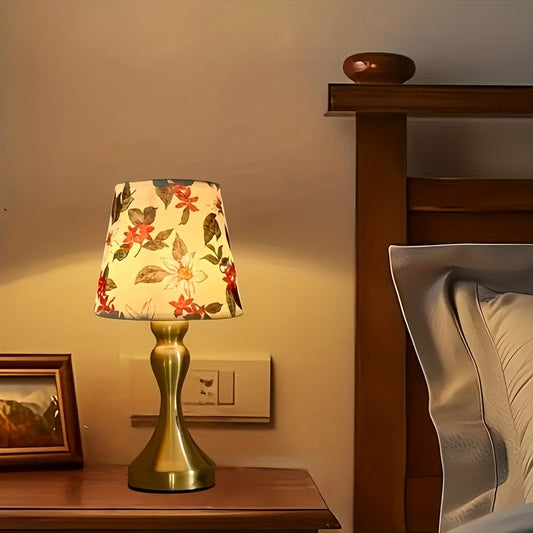 Retro Stoffen LED Tafellamp – USB-Gevoed met Dimbare 3-Kleuren Verlichting