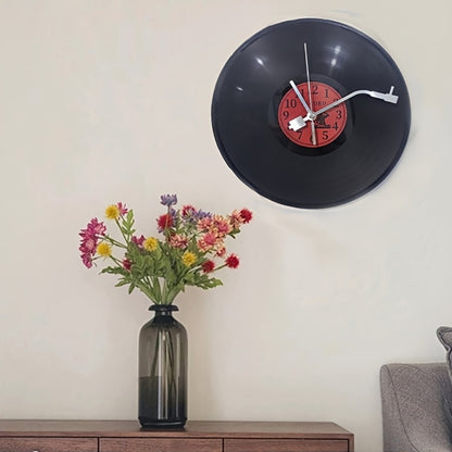 RedLabel Vinyl Wandklok – Retro Muziekdecoratie van Vintage LP